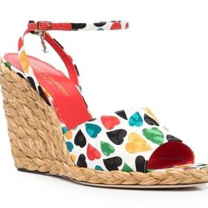 New in Box Saint Laurent Paloma Multi Colored Espadrille Wedge